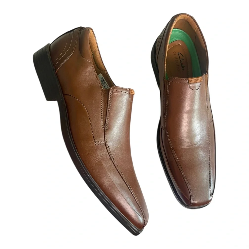 Clarks Men's Clarkslite Ave Brown Leather Loafers Slip-on Dress Shoe Size 11.5 M